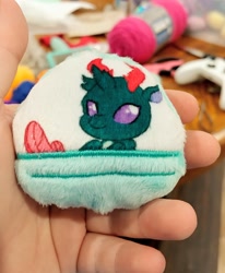 Size: 1836x2227 | Tagged: safe, artist:sew_adorkable, character:pharynx, character:prince pharynx, species:changeling, species:reformed changeling, capsule, cute, gacha, irl, pharybetes, photo, plushie
