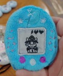 Size: 1164x1397 | Tagged: safe, artist:sew_adorkable, character:trixie, buttons, cape, clothing, cute, diatrixes, embroidery, female, hat, irl, photo, plushie, tamagotchi, trixie's cape, trixie's hat