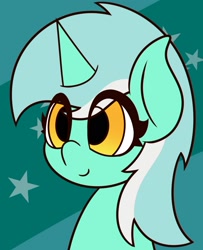 Size: 1341x1653 | Tagged: safe, artist:mrneo, character:lyra heartstrings, species:pony, species:unicorn, bust, eye clipping through hair, female, mare, portrait, solo, stars