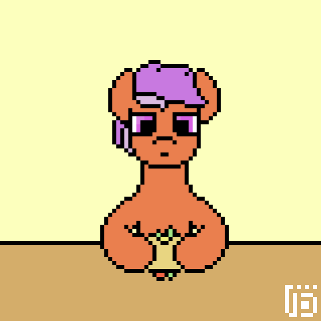 Size: 640x640 | Tagged: safe, artist:vohd, oc, species:earth pony, species:pony, animated, eating, food, frame by frame, gulp, pixel art, sandwich, table