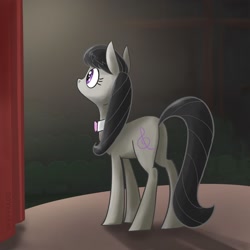 Size: 1280x1280 | Tagged: safe, artist:pfeffaroo, character:octavia melody, species:earth pony, species:pony, g4, curtain, female, mare, solo, stage