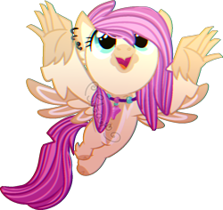 Size: 1086x1026 | Tagged: safe, artist:star-gaze-pony, oc, oc:river flow, parent:scootaloo, parent:terramar, parents:terraloo, species:classical hippogriff, species:hippogriff, g4, chromatic aberration, female, hybrid, interspecies offspring, offspring, simple background, solo, transparent background