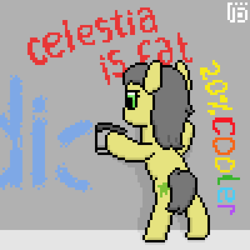 Size: 800x800 | Tagged: safe, artist:vohd, oc, oc only, species:earth pony, species:pony, g4, 20% cooler, animated, frame by frame, graffiti, pixel art, wall