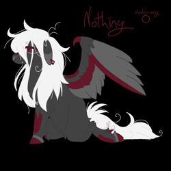 Size: 1200x1200 | Tagged: safe, artist:lepiswerid, oc, oc:nothing, species:dracony, species:dragon, species:pony, g4, cloven hooves, disabled, hybrid, messy hair, nonbinary, scales, solo