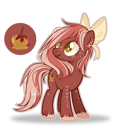 Size: 906x1000 | Tagged: safe, artist:6-fingers-lover, artist:shiibases, base used, oc, oc only, oc:toffee apple, parent:big macintosh, parent:caramel, parents:caramac, species:earth pony, species:pony, g4, bow, colored pupils, hair bow, magical gay spawn, offspring, simple background, solo, transparent background