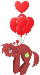 Size: 482x891 | Tagged: safe, artist:dr-idiot, character:big mcintosh, species:earth pony, species:pony, balloon, grimdark big mac, heart balloon, male, solo, stallion