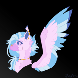 Size: 1200x1200 | Tagged: safe, artist:lepiswerid, character:silverstream, species:hippogriff, marsverse, g4, ear piercing, earring, female, jewelry, nose piercing, nose ring, older, older silverstream, piercing, redesign, scar, solo