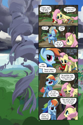 Size: 714x1080 | Tagged: safe, artist:tswt, character:fluttershy, character:rainbow dash, species:bird, species:pegasus, species:pony, comic:friendship update, g4, comic, female, squirrel, tornado