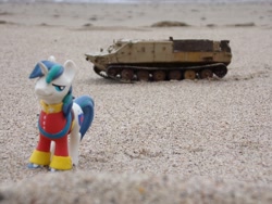 Size: 2048x1536 | Tagged: safe, artist:dingopatagonico, character:shining armor, species:pony, g4, apc, btr-50, irl, photo, solo, tank (vehicle), toy