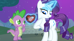 Size: 1280x720 | Tagged: safe, artist:mlplary6, character:rarity, character:spike, ship:sparity, g4, blushing, female, male, shipping, straight