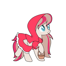 Size: 894x894 | Tagged: safe, artist:icey-wicey-1517, artist:kb-gamerartist, edit, character:angel wings, species:pegasus, species:pony, g4, basket, cloak, clothing, collaboration, color edit, colored, costume, cute, female, halloween, halloween costume, holiday, lineart, little red riding hood, mare, nightmare night, nightmare night costume, raised hoof, raised leg, robe, simple background, solo, transparent background