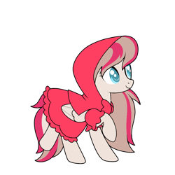 Size: 894x894 | Tagged: safe, alternate version, artist:icey-wicey-1517, artist:kb-gamerartist, edit, character:angel wings, species:pegasus, species:pony, g4, cloak, clothing, collaboration, color edit, colored, costume, cute, female, halloween, halloween costume, holiday, lineart, little red riding hood, mare, nightmare night, nightmare night costume, raised hoof, raised leg, robe, simple background, solo, transparent background