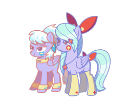 Size: 1002x797 | Tagged: safe, artist:kb-gamerartist, character:cloudchaser, character:flitter, species:pegasus, species:pony, g4, anklet, bow, bracelet, choker, clothing, cosplay, costume, crossover, duo, ear piercing, earring, female, hair bow, hairclip, halloween, halloween costume, holiday, jewelry, mare, minun, necklace, nightmare night, nightmare night costume, piercing, plusle, pokémon, raised eyebrow, siblings, simple background, sisters, socks, tail bow, transparent background, twins, wristband