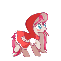 Size: 894x894 | Tagged: safe, artist:kb-gamerartist, character:angel wings, species:pegasus, species:pony, g4, blushing, cloak, clothing, costume, cute, female, halloween, halloween costume, holiday, little red riding hood, mare, nightmare night, nightmare night costume, raised hoof, raised leg, robe, simple background, solo, transparent background