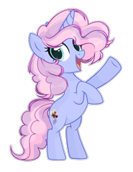Size: 2169x2793 | Tagged: safe, artist:lazuli, artist:thieeur-nawng, base used, oc, oc only, oc:sweet party, species:pony, species:unicorn, g4, horn, open mouth, simple background, solo, transparent background, underhoof, unicorn oc