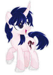 Size: 1141x1633 | Tagged: safe, artist:thieeur-nawng, base used, oc, oc only, species:pony, species:unicorn, g4, colored hooves, horn, looking back, open mouth, raised hoof, simple background, solo, transparent background, unicorn oc