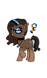 Size: 1024x1676 | Tagged: safe, artist:kb-gamerartist, oc, oc only, oc:blueberry oatmeal, species:earth pony, species:pony, g4, choker, ear piercing, earring, female, glasses, grin, jewelry, mare, markings, multicolored hair, necklace, piercing, raised hoof, simple background, smiling, solo, transparent background