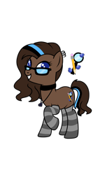 Size: 1024x1676 | Tagged: safe, artist:kb-gamerartist, oc, oc only, oc:blueberry oatmeal, species:earth pony, species:pony, g4, choker, clothing, ear piercing, earring, female, glasses, grin, jewelry, mare, multicolored hair, necklace, piercing, raised hoof, simple background, smiling, socks, solo, striped socks, transparent background