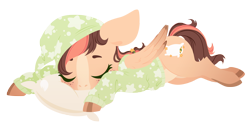 Size: 4000x2042 | Tagged: safe, artist:belka-sempai, oc, oc only, species:pegasus, species:pony, g4, clothing, eyes closed, female, freckles, mare, pajamas, pillow, simple background, sleeping, solo, transparent background