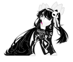 Size: 2256x1928 | Tagged: safe, artist:teepew, artist:thieeur-nawng, base used, oc, oc only, species:earth pony, species:pony, g4, choker, clothing, costume, earth pony oc, open mouth, simple background, skeleton costume, smiling, solo, transparent background