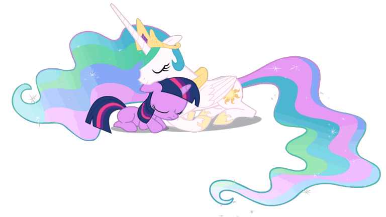 Size: 768x432 | Tagged: safe, artist:heilos, character:princess celestia, character:twilight sparkle, character:twilight sparkle (unicorn), species:alicorn, species:pony, species:unicorn, animated, blank flank, cuddling, cute, cutelestia, duo, eyes closed, female, filly, floppy ears, mare, momlestia, nap, prone, simple background, sleeping, smiling, snoring, snuggling, transparent background, twiabetes, weapons-grade cute