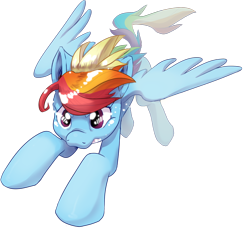 Size: 900x850 | Tagged: dead source, safe, artist:pyoo-kee-pony, character:rainbow dash, species:pegasus, species:pony, female, flying, mare, open mouth, simple background, solo, spread wings, transparent background, wings