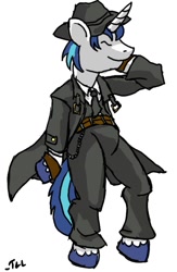 Size: 500x768 | Tagged: safe, artist:thelonelampman, character:shining armor, blazblue, crossover, hazama, male, solo