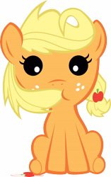 Size: 11927x18940 | Tagged: safe, artist:iamadinosaurrarrr, character:applejack, species:pony, absurd resolution, baby, baby pony, babyjack, cute, filly, foal, nom, silly, silly pony, simple background, transparent background, vector