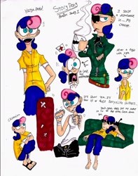 Size: 1696x2157 | Tagged: safe, artist:storypony, character:bon bon, character:lyra heartstrings, character:sweetie drops, big boss, boxing, coffee, comic, couch, crossover, expressions, eyepatch, humanized, konami, metal gear, oh crap, parody, punching bag, sad, sandals, sitting, text