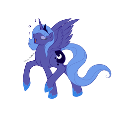 Size: 2975x2890 | Tagged: safe, artist:tenchi-outsuno, character:princess luna, eyes closed, female, s1 luna, simple background, singing, solo
