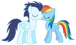 Size: 4856x2920 | Tagged: safe, artist:rainbowderp98, character:rainbow dash, character:soarin', ship:soarindash, .ai available, .svg available, female, kissing, male, shipping, simple background, straight, transparent background, vector