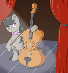 Size: 1627x1745 | Tagged: safe, artist:thepiplup, character:octavia melody, bow tie, cello, classy, female, musical instrument, solo, stage
