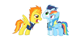 Size: 1000x600 | Tagged: safe, artist:rebron-y, artist:thunderelemental, character:rainbow dash, character:soarin', character:spitfire, ship:soarindash, female, male, shipping, simple background, straight, transparent background, vector, wonderbolts dress uniform