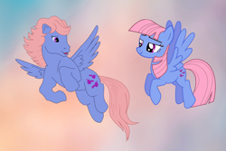 Size: 924x619 | Tagged: safe, artist:voodoo-tiki, character:wind whistler, species:pegasus, species:pony, g1, g4, comparison, female, flying, g1 to g4, generation leap, mare, ponidox, self ponidox