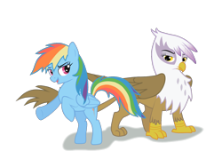 Size: 1200x900 | Tagged: safe, artist:ethaes, character:gilda, character:rainbow dash, species:griffon, simple background, transparent background, vector