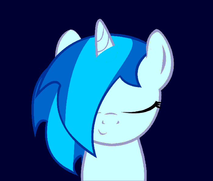 Size: 700x595 | Tagged: safe, artist:tivy, character:dj pon-3, character:vinyl scratch, animated, female, hair over one eye, headbang, headbob, solo