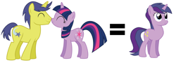 Size: 2096x752 | Tagged: safe, artist:luuandherdraws, character:comet tail, character:twilight sparkle, oc, oc:lightning star, parent:comet tail, parent:twilight sparkle, parents:cometlight, ship:cometlight, female, male, mama twilight, offspring, shipping, straight