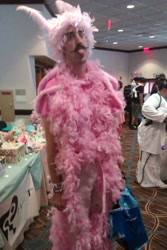 Size: 1728x2592 | Tagged: safe, artist:raakshii, oc, oc:fluffle puff, species:human, convention, cosplay, irl, irl human, moustache, peter new, photo, poniver, trotcon, trotcon 2013, wat, youtube