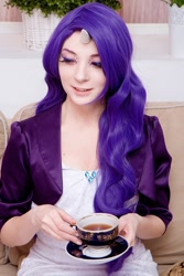 Size: 494x740 | Tagged: safe, artist:scentless-flower, character:rarity, species:human, cosplay, irl, irl human, photo, raritea, solo, tea, teacup