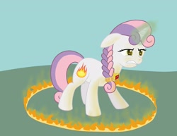 Size: 3000x2316 | Tagged: safe, artist:birdco, character:sweetie belle, combustible lemon, female, fire, magic, pyro belle, pyrokinesis, pyromancy, ring of fire, solo