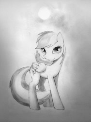 Size: 768x1024 | Tagged: safe, artist:murphylaw4me, character:rainbow dash, female, monochrome, solo