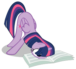 Size: 1626x1476 | Tagged: safe, artist:mlp-scribbles, character:twilight sparkle, character:twilight sparkle (alicorn), species:alicorn, species:pony, boop, face down ass up, facebooking, female, literal, mare, newspaper, reading, silly, silly pony, simple background, solo, transparent background, vector, wide eyes