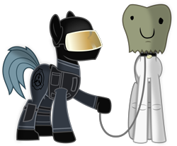 Size: 10400x8600 | Tagged: safe, artist:radiationalpha, oc, oc only, absurd resolution, armor, collar, crossover, equestrian foundation, faint discharge, kinky, leash, ponified, scp, scp-096, simple background, transparent background, tumblr, vector, wat