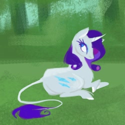 Size: 1044x1044 | Tagged: safe, artist:egriz, character:rarity, species:classical unicorn, female, leonine tail, solo
