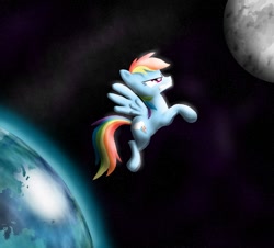 Size: 1086x982 | Tagged: safe, artist:cgeta, character:rainbow dash, female, solo, space