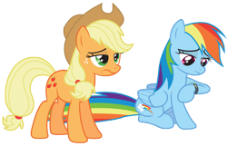 Size: 7779x5000 | Tagged: safe, artist:rainbowderp98, character:applejack, character:rainbow dash, episode:too many pinkie pies, g4, my little pony: friendship is magic, .ai available, .svg available, absurd resolution, bored, simple background, transparent background, vector, watch
