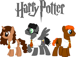 Size: 7928x5944 | Tagged: safe, artist:asdflove, absurd resolution, harry potter, hermione granger, ponified, pony creator, ron weasley, simple background, transparent background, vector
