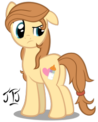 Size: 3000x3720 | Tagged: safe, artist:mlp-scribbles, oc, oc only, oc:cream heart, species:earth pony, species:pony, cutie mark, female, hooves, looking back, mare, plot, simple background, solo, transparent background