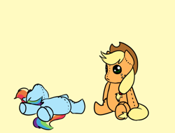 Size: 642x488 | Tagged: safe, artist:nessia, character:applejack, character:rainbow dash, female, plushie, this apple bloom