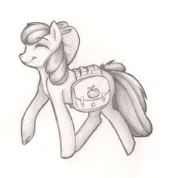 Size: 785x821 | Tagged: safe, artist:nessia, character:apple bloom, ask, female, saddle bag, solo, this apple bloom, tumblr